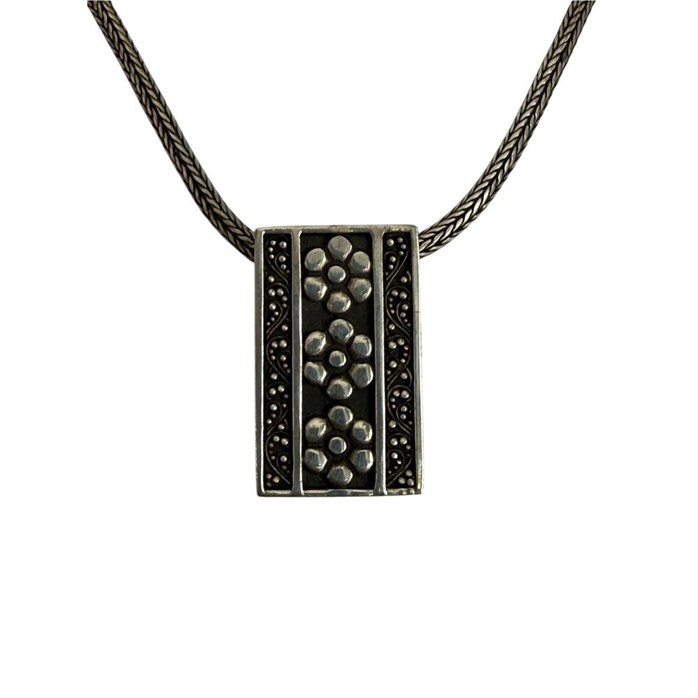 Lois Hill 925 Sterling Silver Pendant Toggle Necklace